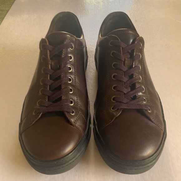 ALLEN EDMONDS Men’s Brown Leather Sneakers Size 8 1/2 - Picture 3 of 10